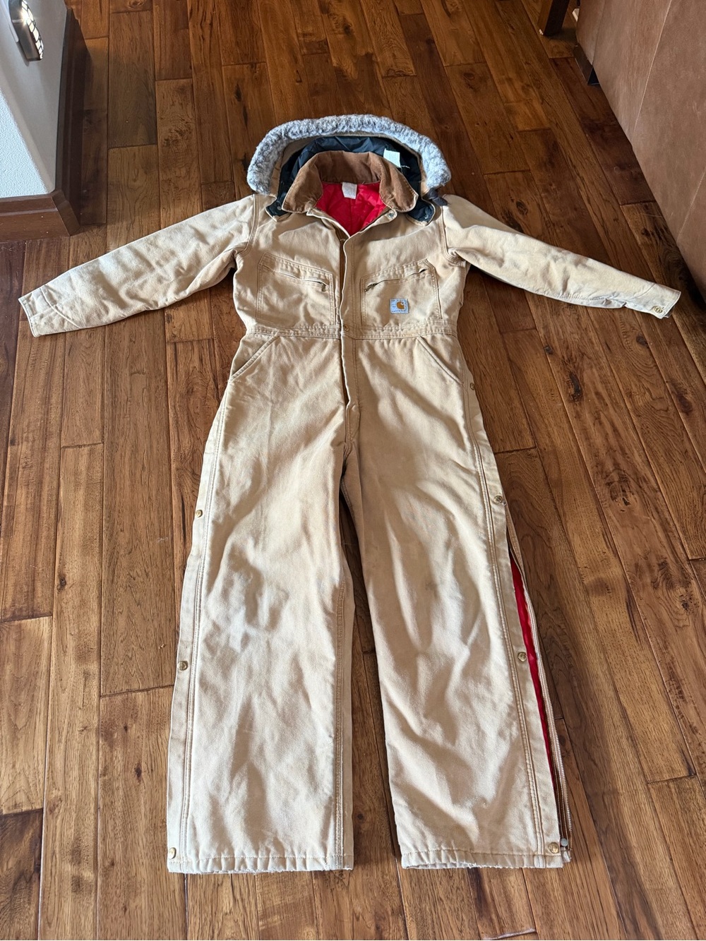 Vintage Carhartt Insulated Tan Hooded Coveralls